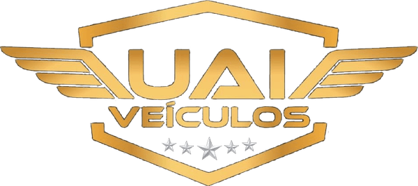 Uai Veículos, escudo dourado com asas e cinco estrelas